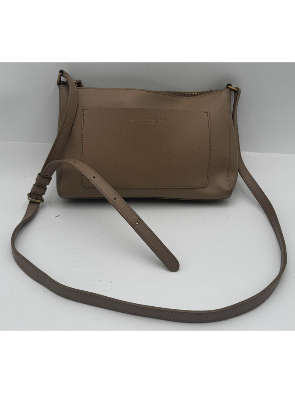 Donna Karan Women's Handbag Brown Leather Adjustable Strap Crossbody Bag
